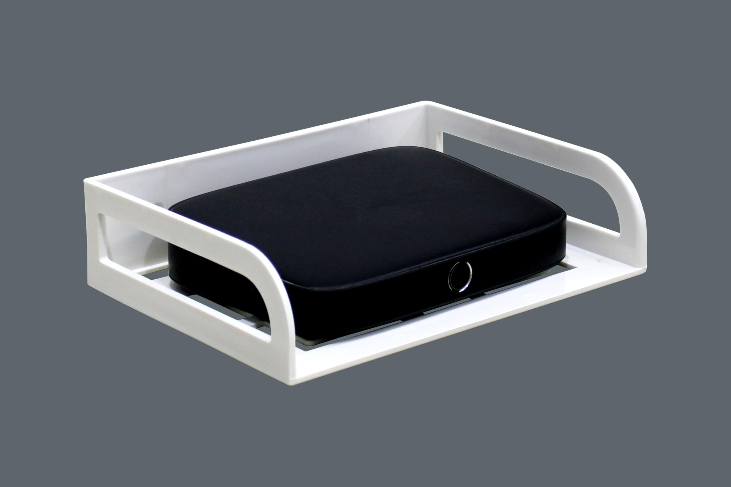 SQUARO Unbreakable ABS Setup Box Stand WiFi Router DTH Telephone Mobile Shelf/Stand Wall Mounted/Multi Purpose Wall Mount Set Top Box (Pack of 1, White)