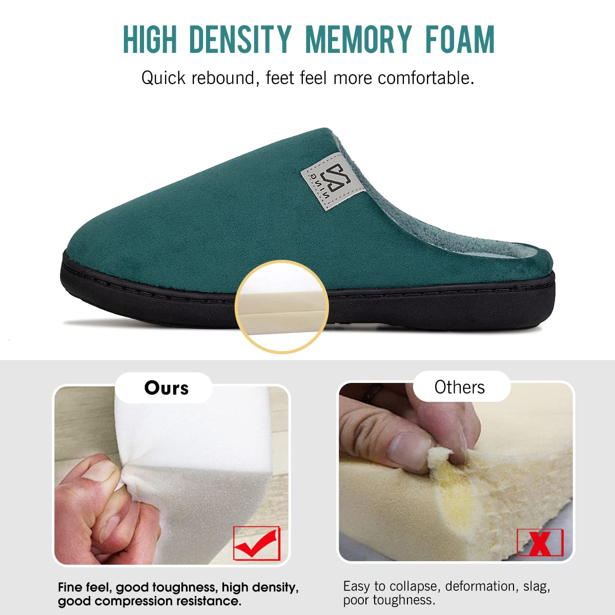 WateLves Pantofole Uomo Unisex Donna Antiscivolo Scarpe Inverno Peluche Morbido Ciabatte in Memory Foam
