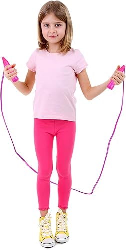 Miniatura 6 de Aneco Paquete de 10 cuerdas de saltar para niños, coloridas cuerdas de saltar al aire libre de 7.3 pies, gran fiesta de cumpleaños, actividades