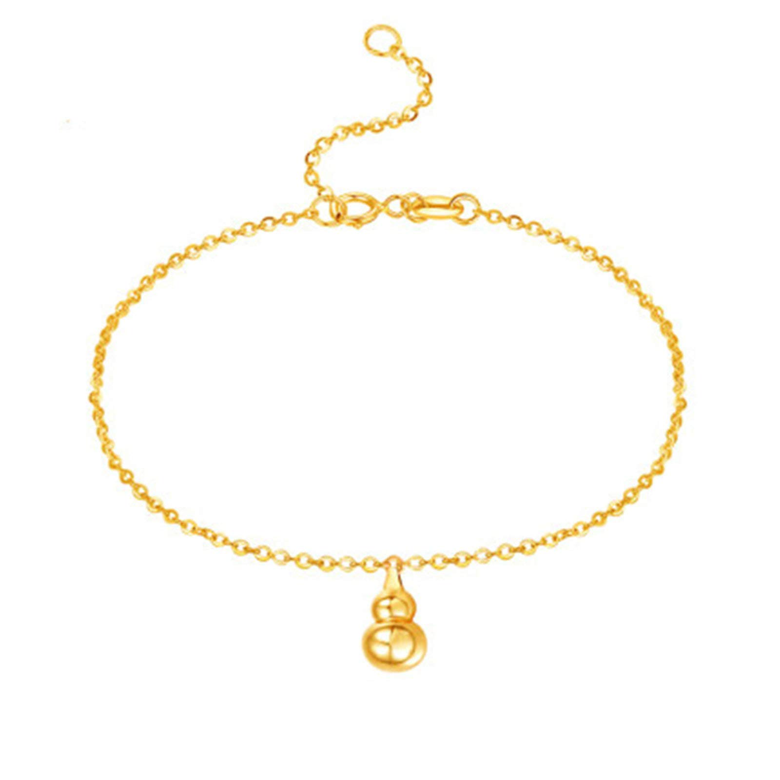 Tobilleras de oro 18k ajorca para el tobillo de calabaza color oro amarillo para mujer 8