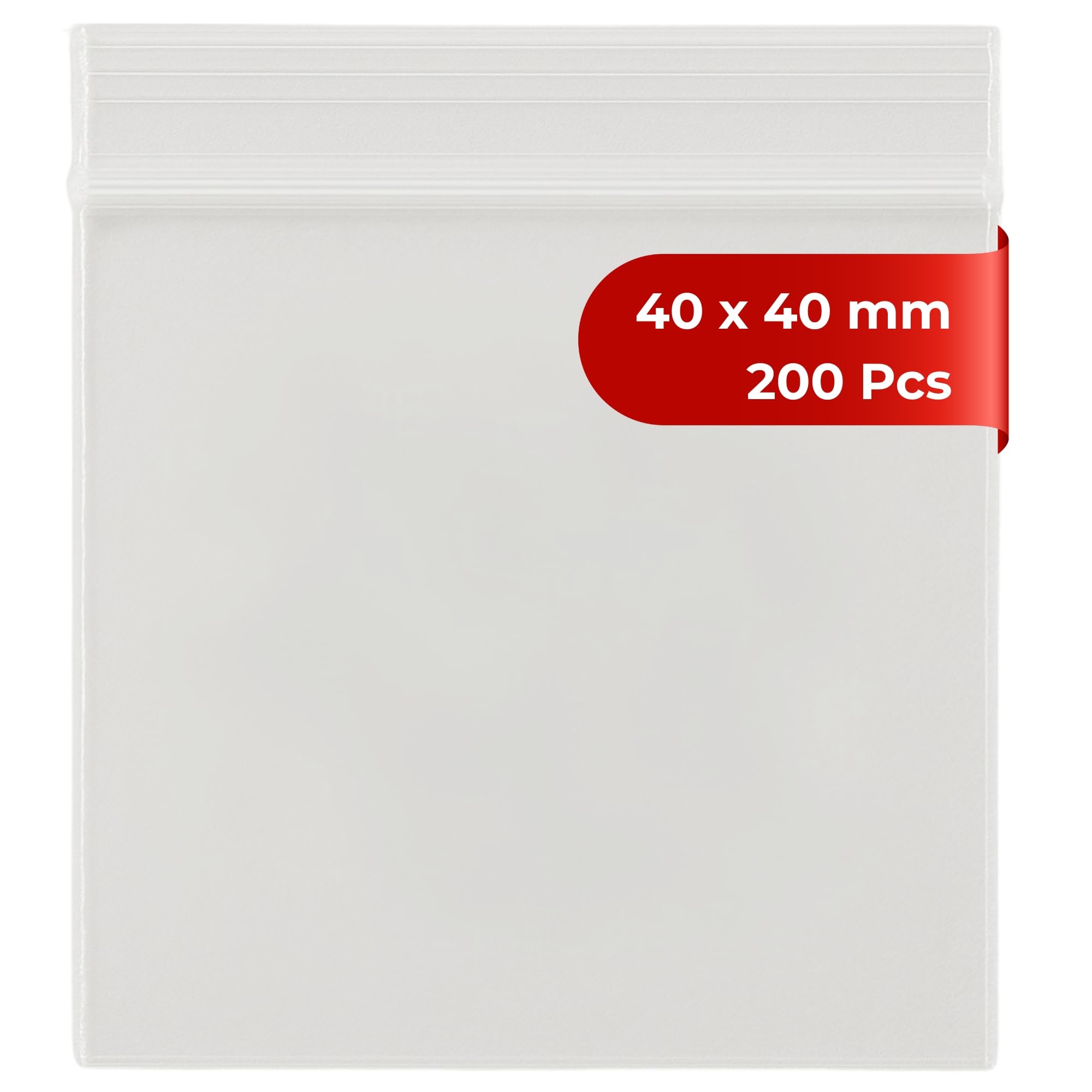 Grip Seal Bags Zip Lock Bags Resealable Plastic Bags Baggies (40x40 mm (200 Pcs), Clear)