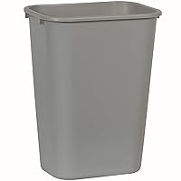 Vista 12 de Rubbermaid Commercial Papelera Contenedor de Basura, 41QT/10.25 GAL, Plástico, Negro, Bote de Basura Apilable para Dormitorio/Baño/Oficina, Cabe
