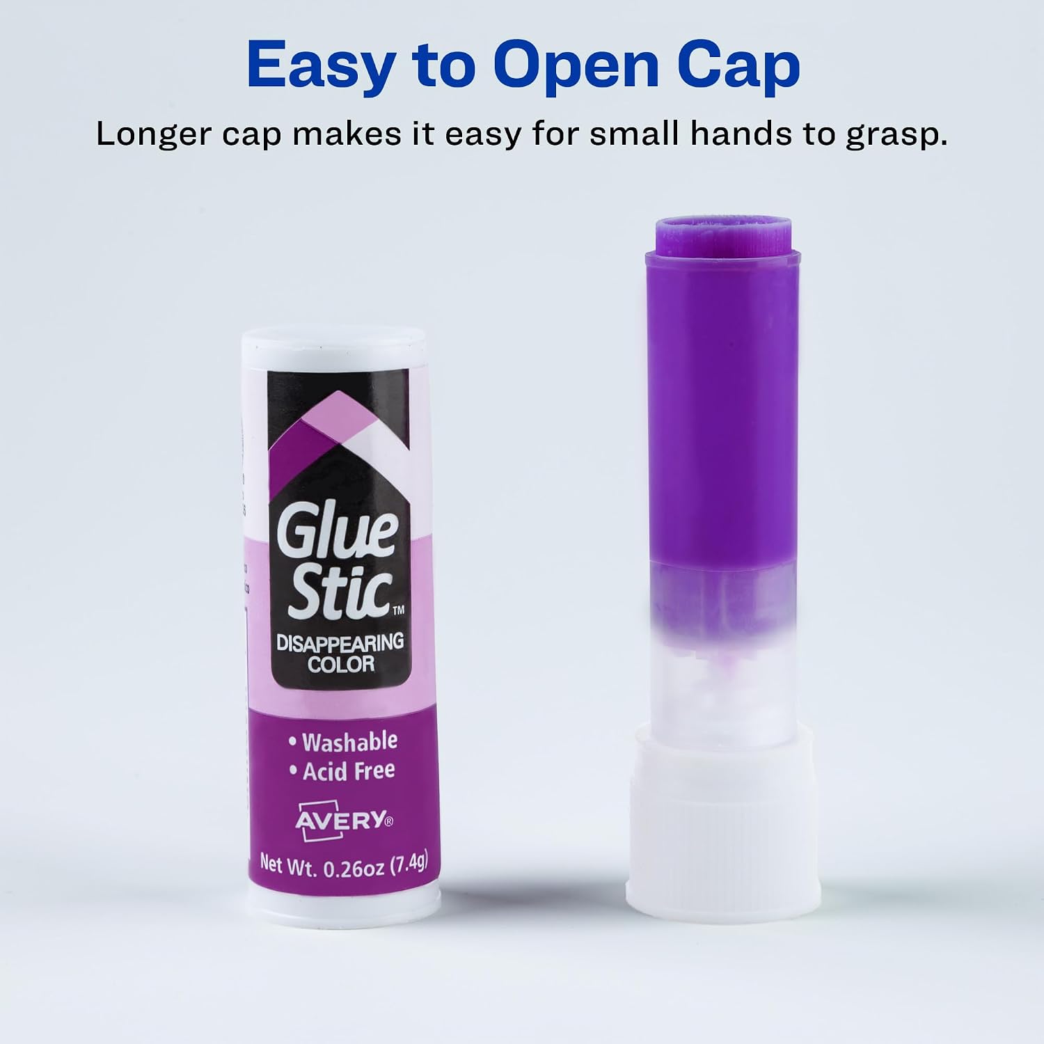 Avery Glue Stick Disappearing Purple Color, Washable, Nontoxic, 0.26 oz. Permanent Glue Stic, 6pk (98096)