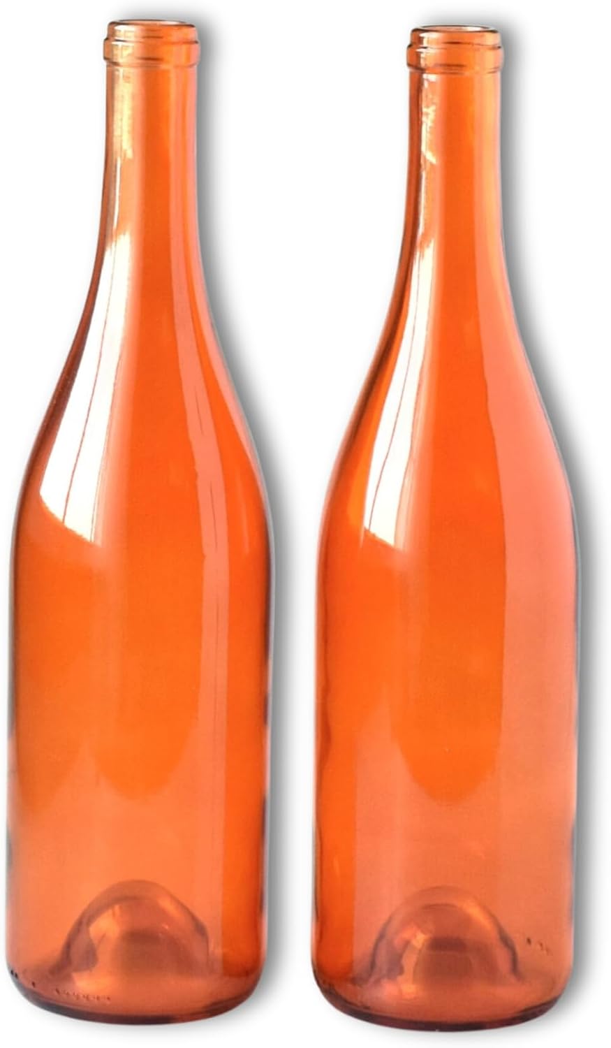 Orange Decorative Glass Bottles, 2 Pack, for Bottle Trees and Crafts