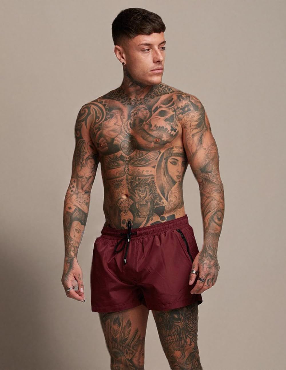 TONLEN Mens Swimwear Sports Shorts Swim Trunks with Zipper Pockets - Image 6