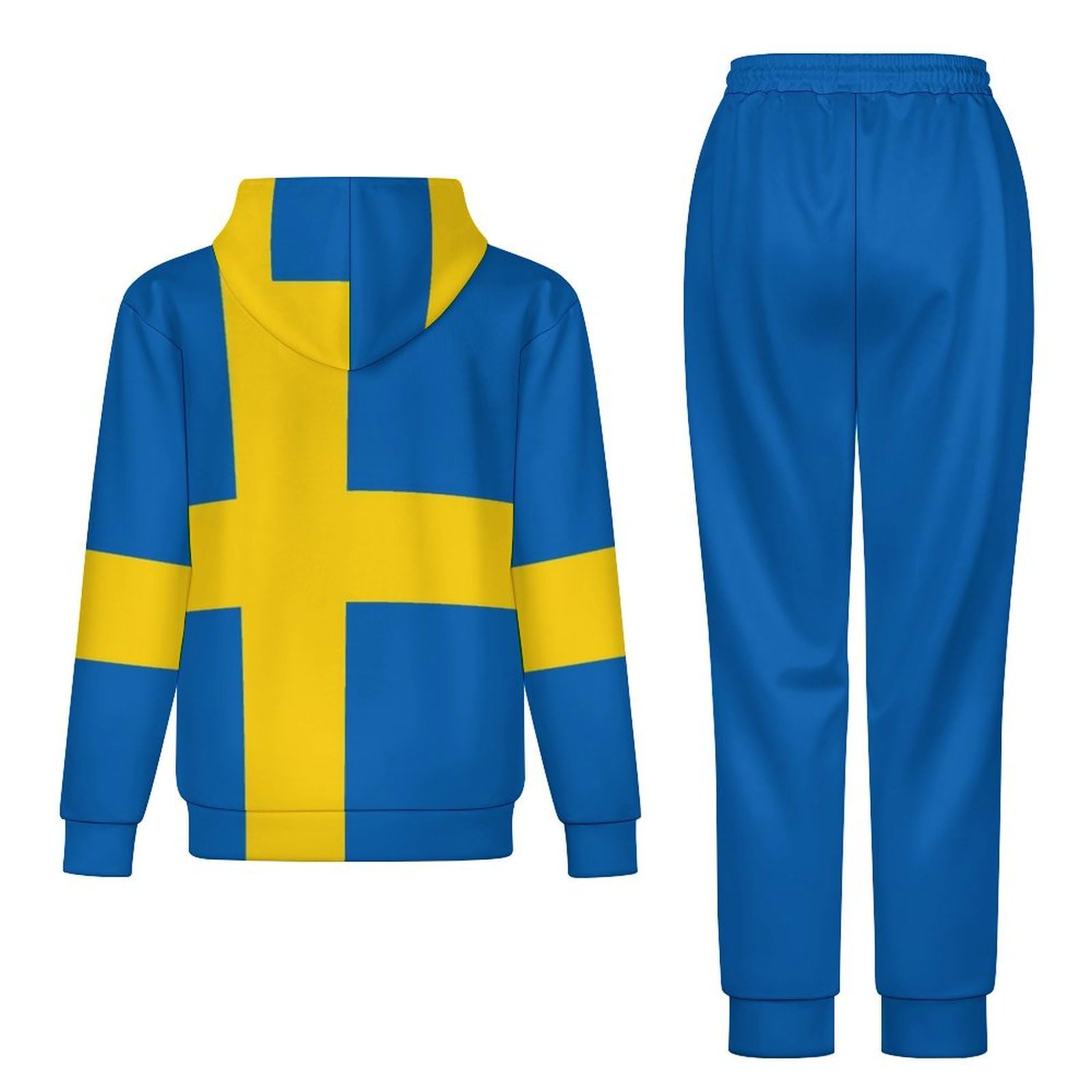 Set Da Salotto Per Uomo E Donna 2 Pezzi Tuta A Maniche Lunghe Taglie Forti Abbigliamento Sportivo Maglie Con Cappuccio Pantaloni Da Tuta Autunnali Tuta Unisex Con Bandiera Svedese
