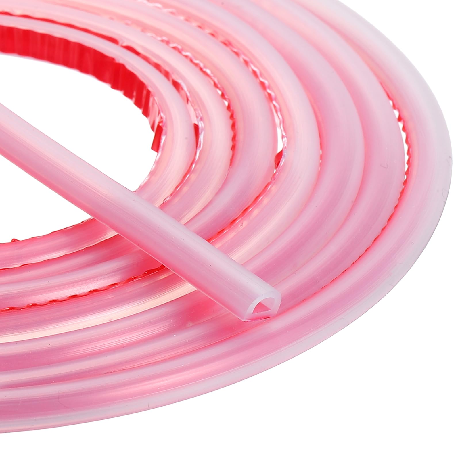 sourcing map Weather Stripping Door Seal, 10 ft Self-Adhesive D-Shape Seal Strip Silicone Insulation Window Gap Filler for Door Frame Sealing Gap (3/16" W x 5/32" T, Clear)