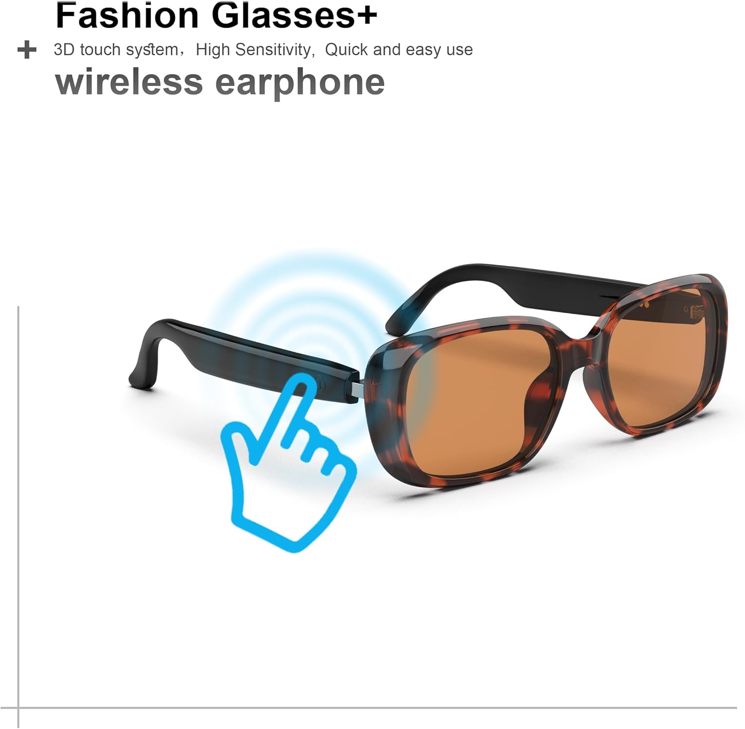 Bluetooth Audio Smart Sunglasses with Speakers, UV400 Protection Blue Light Blocking Glasses for Men Women