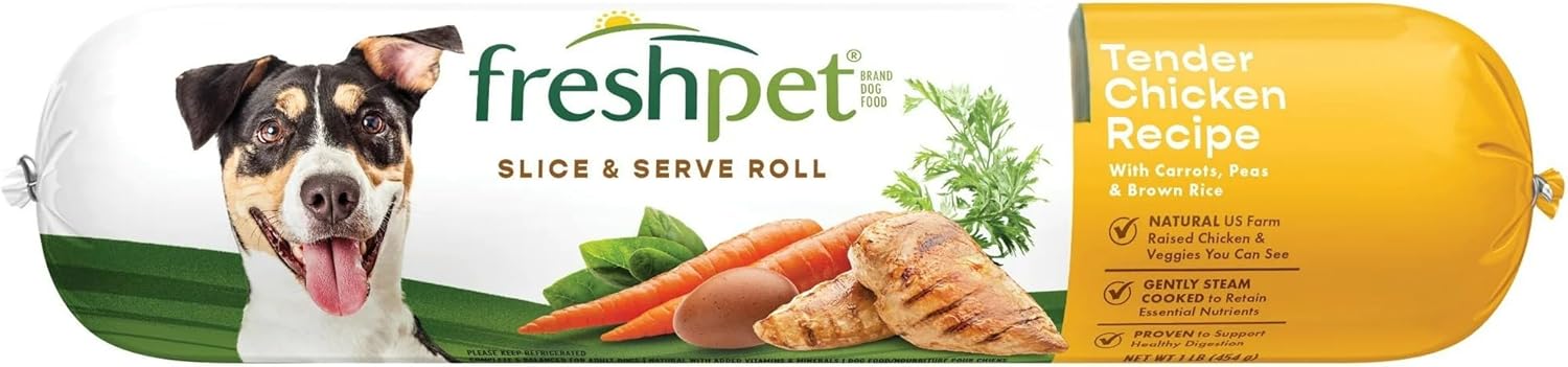 – Tender Chicken & Vegetable Dog Food Rolls, Ready-to-Serve Chilled Meal, Gift Set: 1 lb - Pack of 10 (Total 10 lb)