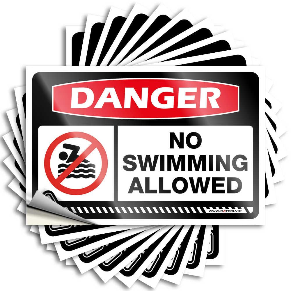 Book Lover Sticker Funny Bumper Stickers for Adults - Vinyl Waterproof Danger No Swimming Allowed Warning Bedroom Surface(8X12CM-10Pcs)