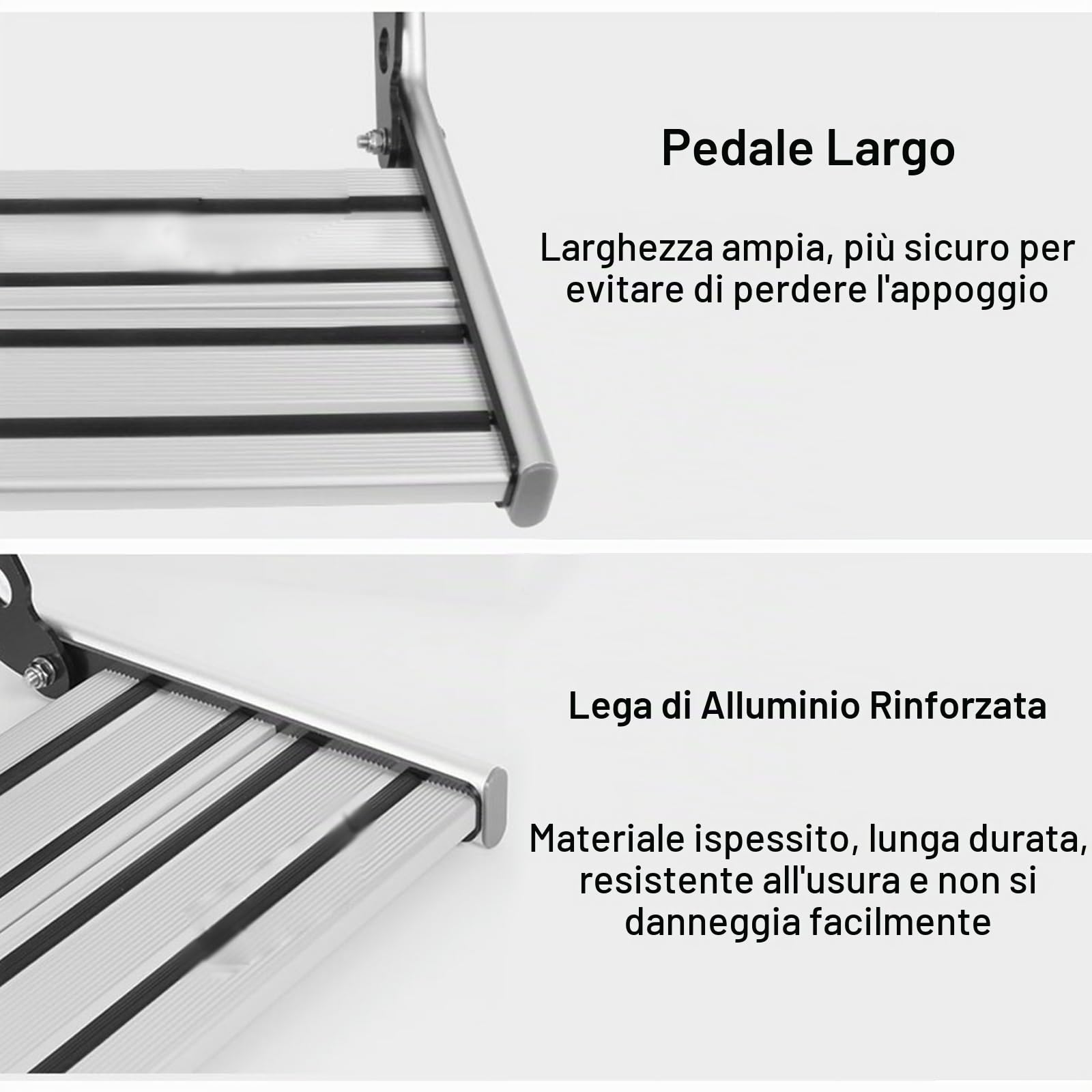 Gradino per Camper, con Luce LED, Accessori Camper Campeggio, 200 kg, Gradini Antiscivolo, Compatti, Espandibili O Ripiegabili con Una Sola Mano, per Roulotte, Camper