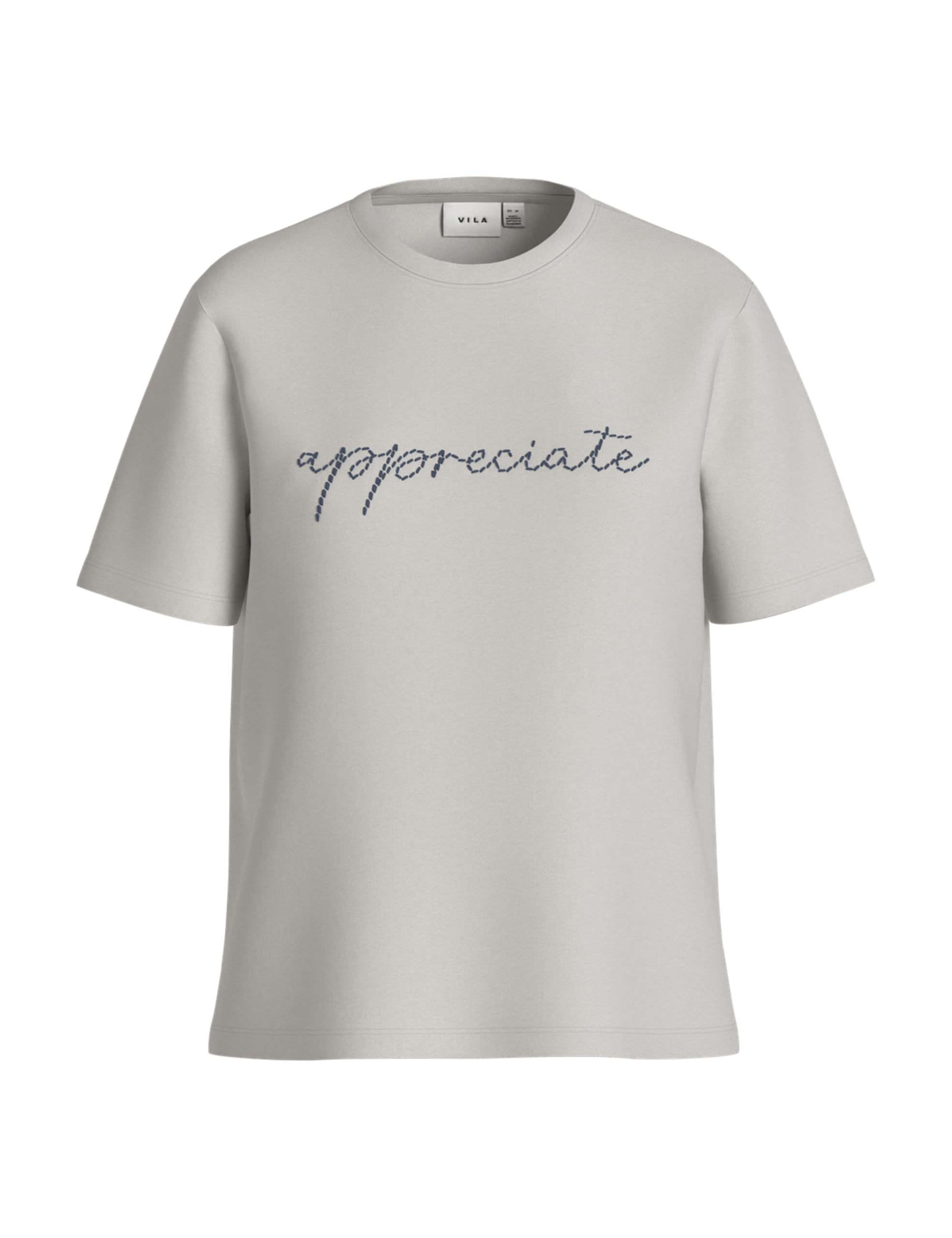 Vila Visybil Appreciate O-Neck S/S Shirt/LC, Snow White, S
