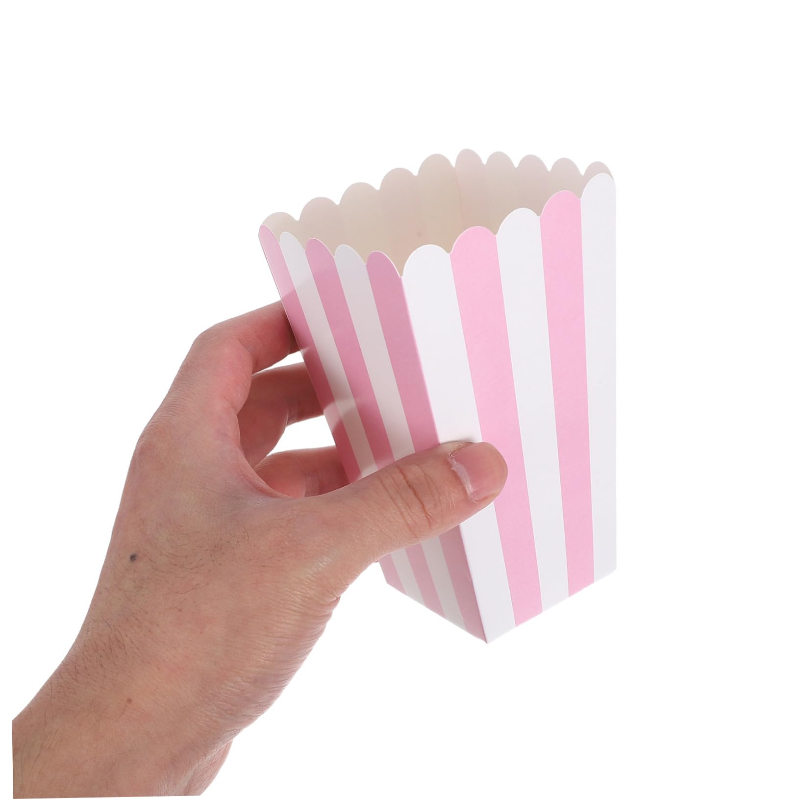 Cubos de Palomitas de Maíz Rayados de Papel, 100 Unidades