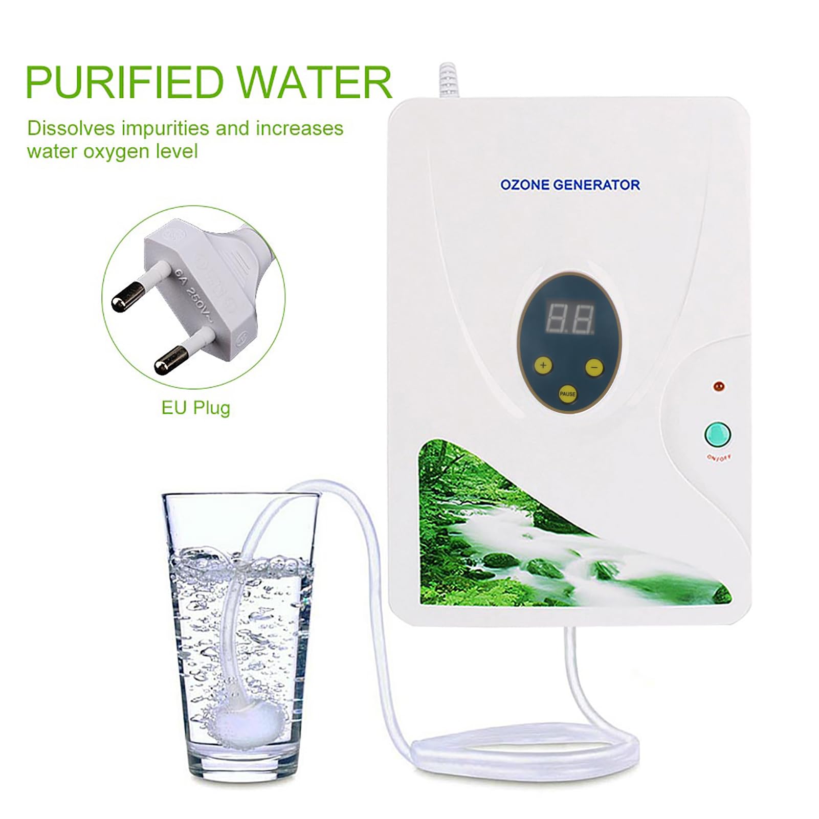 ZJchao Ozonizador doméstico Digital generador de ozono ionizador purificador de Aire
