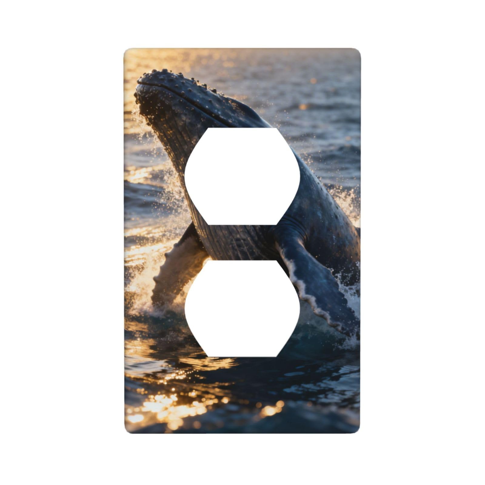 Humpback Whale Decorative Switch Plate Cover-Unbreakable Polycarbonate Wall Plate for Home Office, 1 Gang with Screws