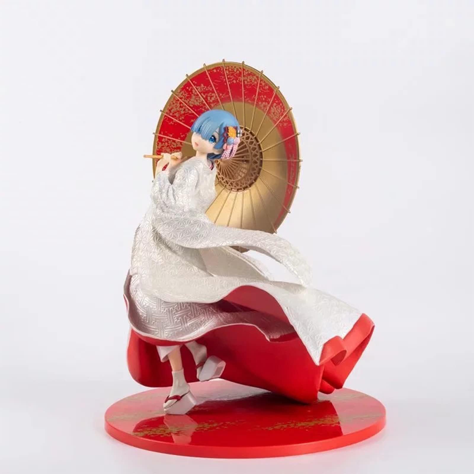 Life In Another World From Scratch - Rem/Ram White Wugou Ghost Bride Figur, Statue Model, Decoration Ornaments Characters Collection Anime Fans Gifts Toys