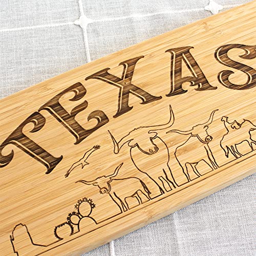 Totally Bamboo Texas Tabla Extra Grande para Charcutería y Queso con Diseño Grabado, 30" x 8.5" miniatura 4