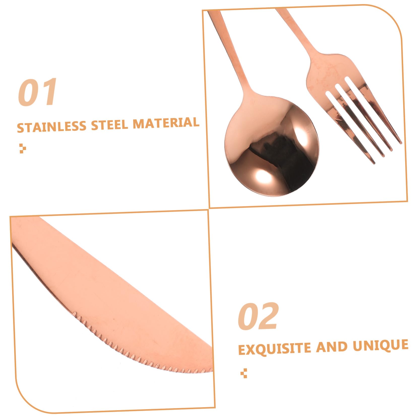 6 Stück Edelstahl Besteckset für Steaks und Dinnerpartys
