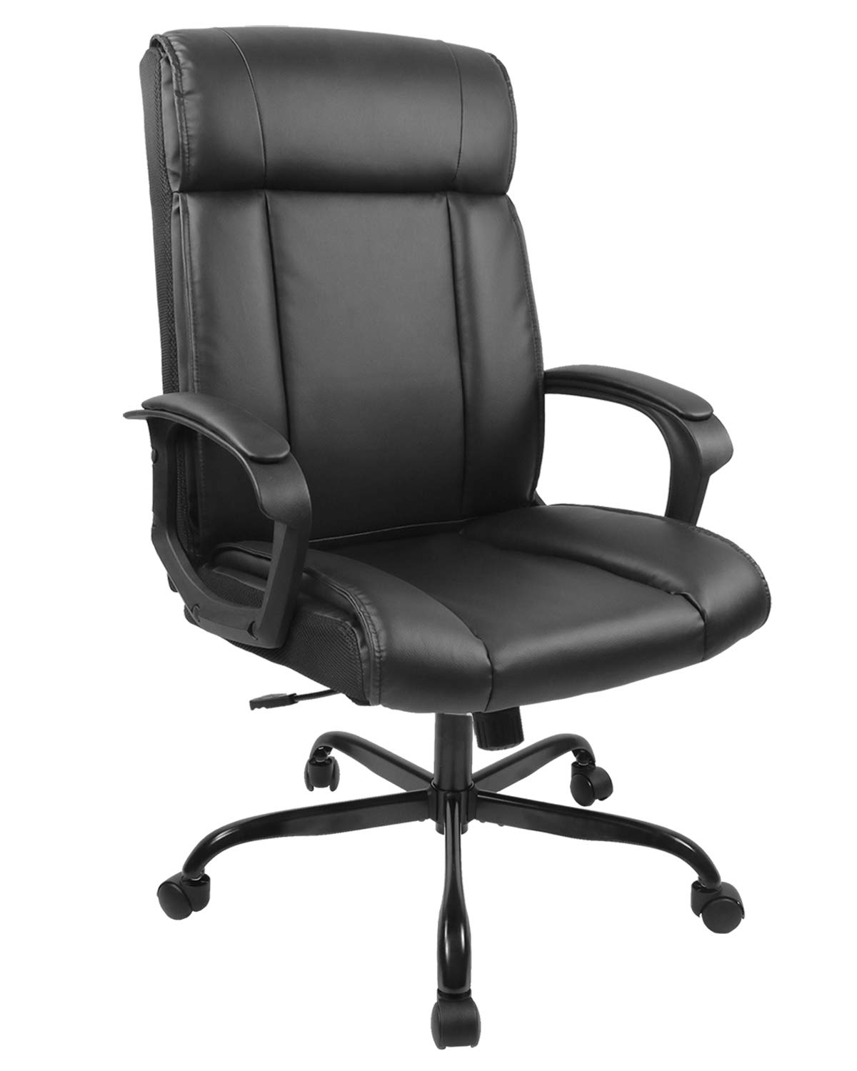 SMUGDESK Office Chair PU Leather Ergonomic Desk Chair Adjustable Task Chair High-Back Executive Swivel Chair Computer Chair with Armrests Headrest and Lumbar Support