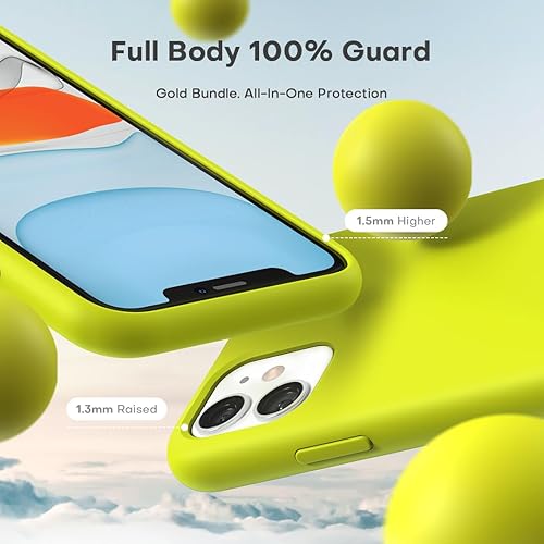 Vista 577 de TOCOL - Funda 5 en 1 para iPhone 11, con 2 protectores de pantalla + 2 protectores de lente de cámara, funda delgada de silicona líquida a prueba