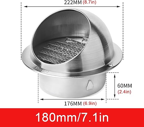 Miniatura 20 de Rejilla de ventilación de aire de acero inoxidable 304, cubierta de ventilación redonda, tapa de ventilación de conductos, rejillas y malla