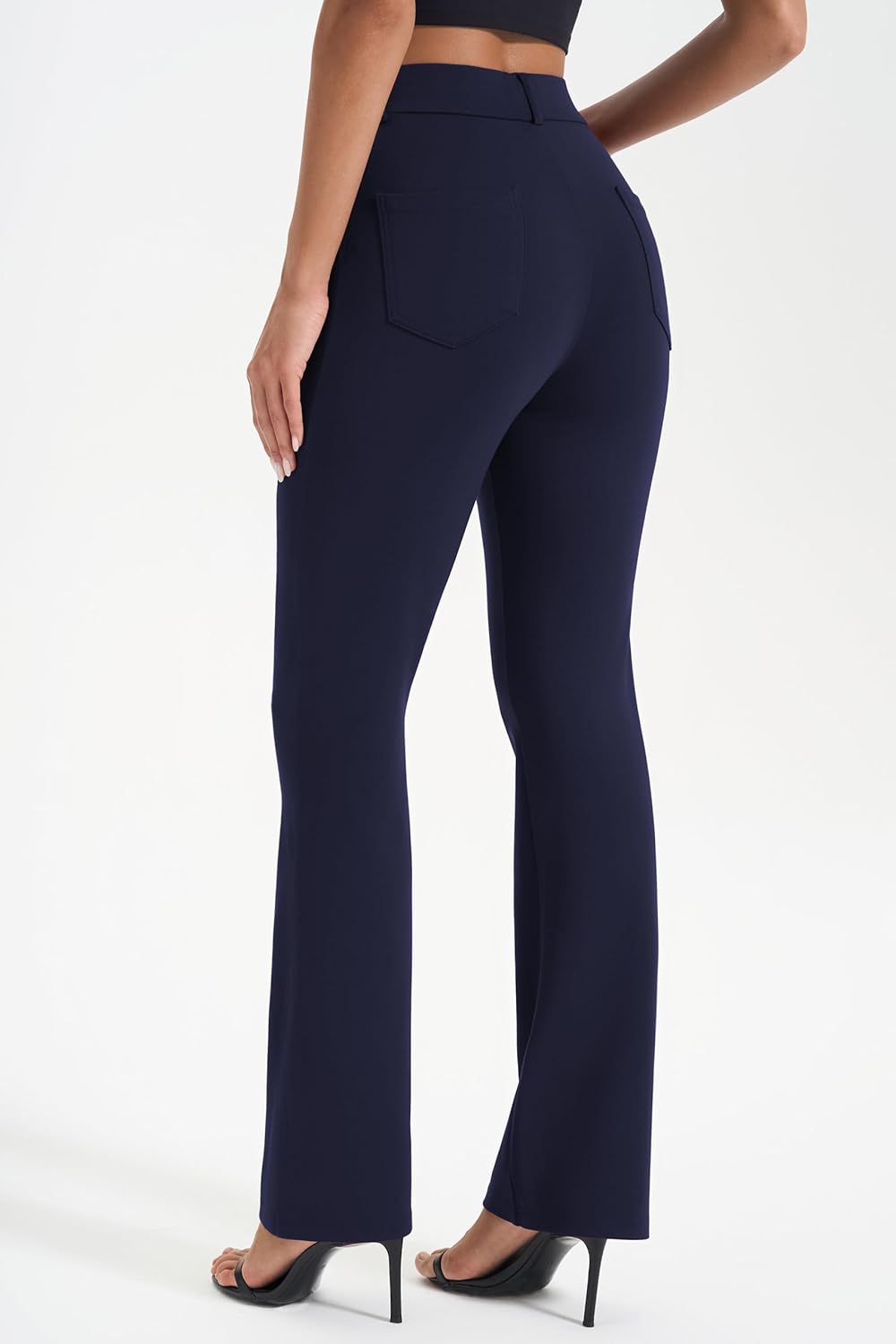 AFITNE Women's Yoga Dress Pants Stretchy Work Slacks Straight Leg Office Casual Pull On Pants 27"/29"/31"/33" - Image 3