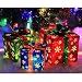 ATDAWN Set of 3 Lighted Gift Boxes Christmas Decorations, Red Green and Blue Present Boxes, Christmas Home Gift Box Decor