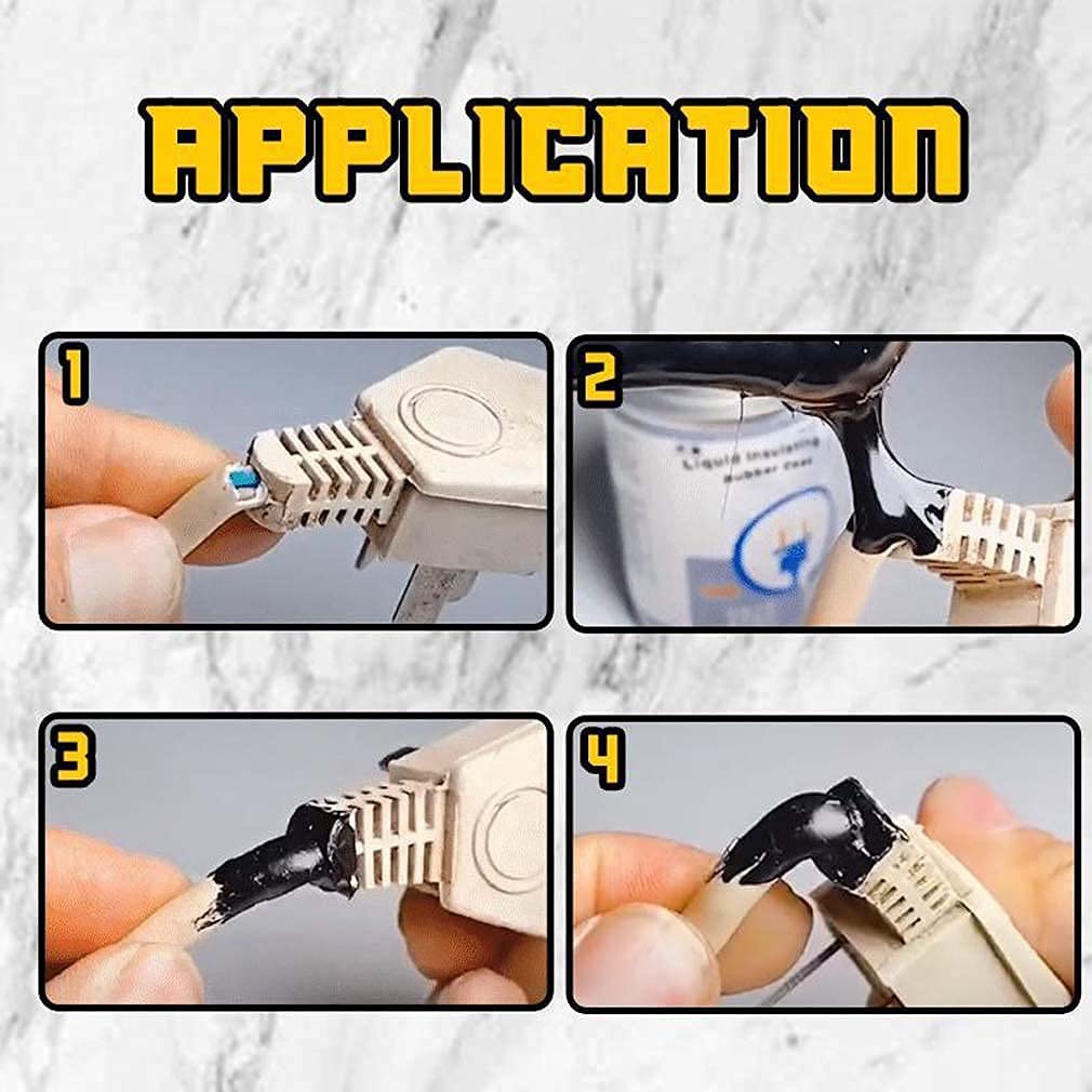 Rivestimento in gomma isolante liquido, colla isolante liquido nastro sigillante elettrico pasta di riparazione cavo dati impermeabile rivestimento isolante (nero)