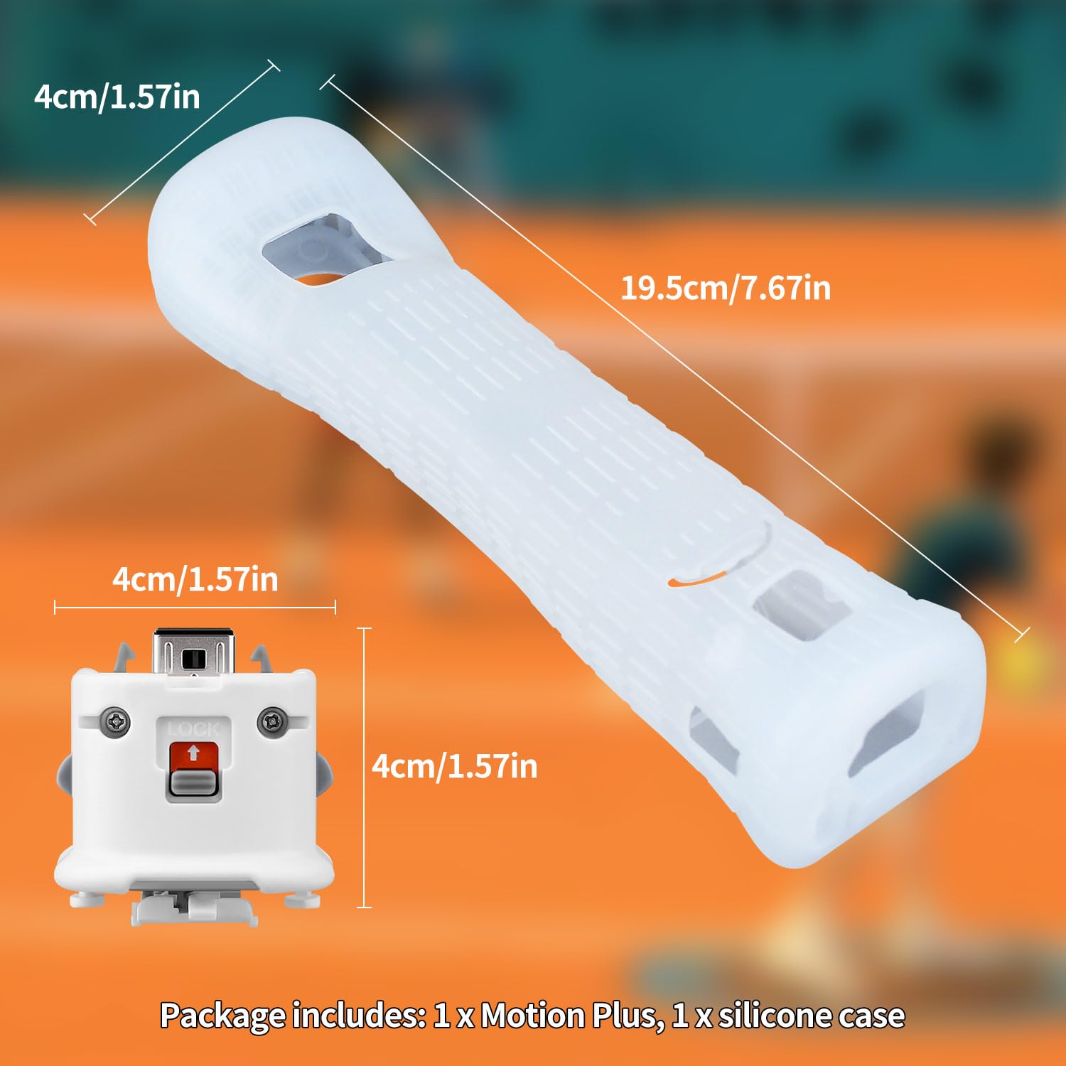 OSTENT Custodia in silicone Motionplus Motion Plus + compatibile per telecomando Nintendo Wii Game Color White
