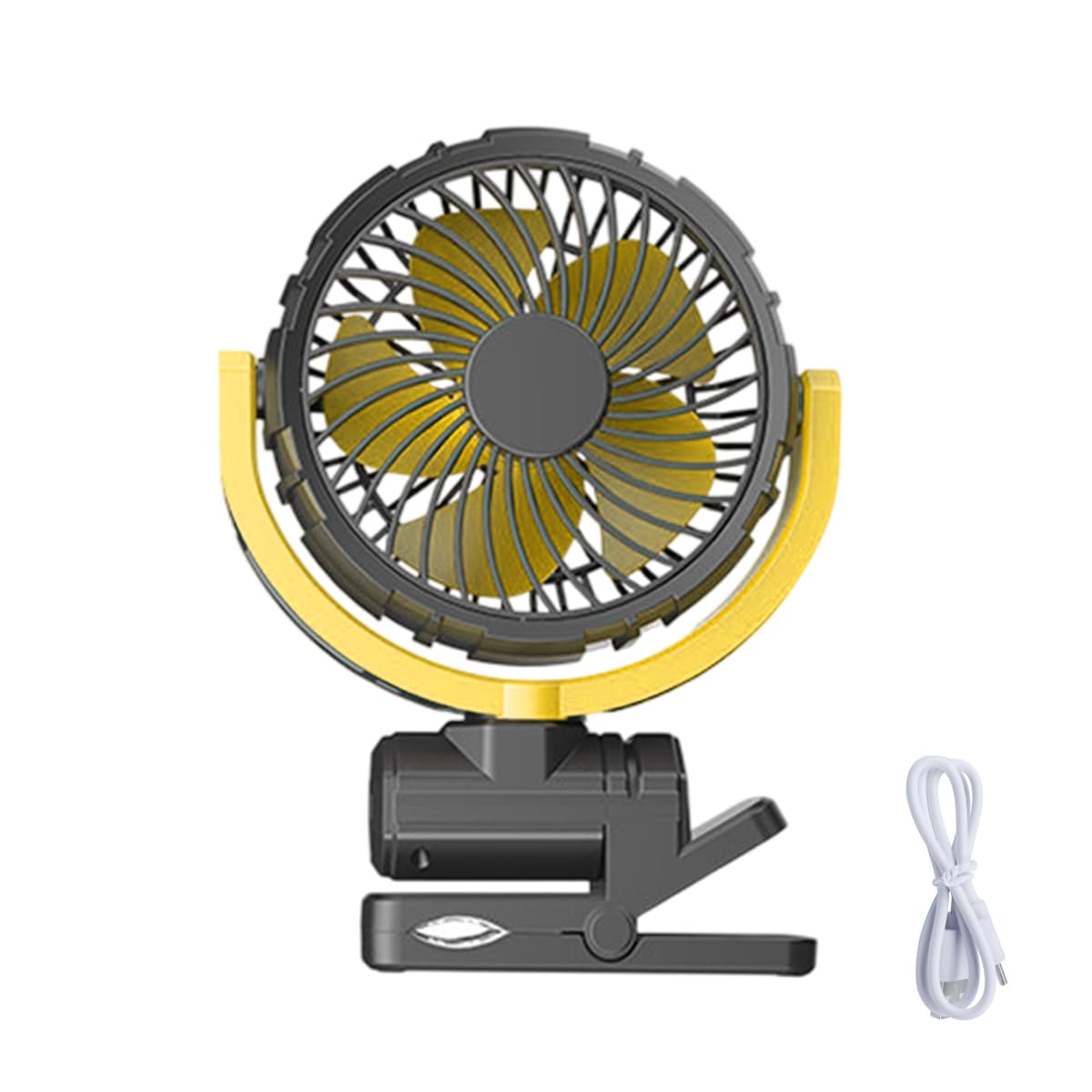 Ventilateur de voiture à clipser jaune contre la chaleur étouffante en cabine sans climatisation