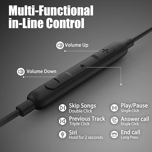 Miniatura 4 de Lightning - Auriculares deportivos con gancho para la oreja para iPhone 14131211 Pro MaxXXS MaxXR - Certificado MFi con micrófono rojo