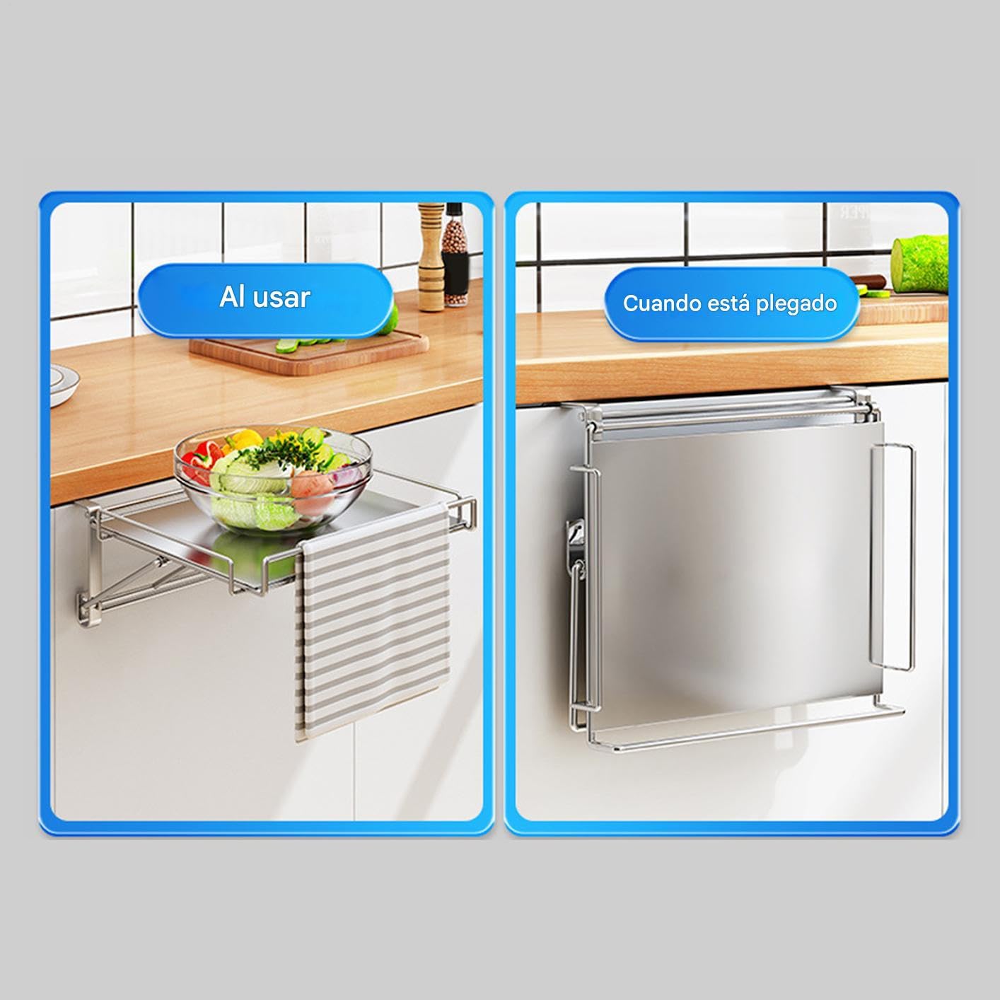 Organizador de Puerta de Armario Organizador De Ganchos Plegable Para | Almacenamiento Para Utensilios De Cocina Y Baño