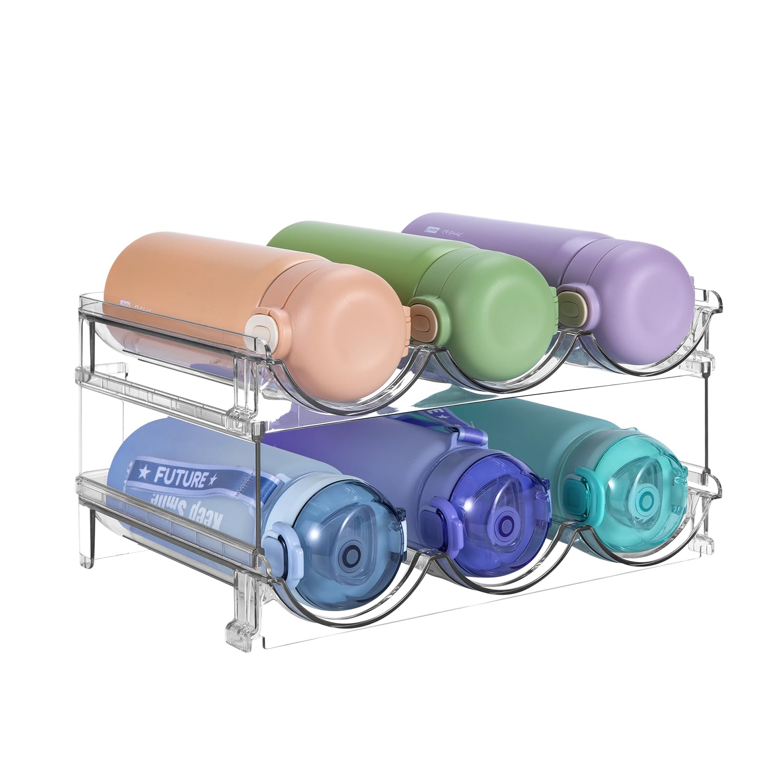 Snapklik.com : Water Bottle Organizer, Stackable Bottle Storage Rack, 2 ...