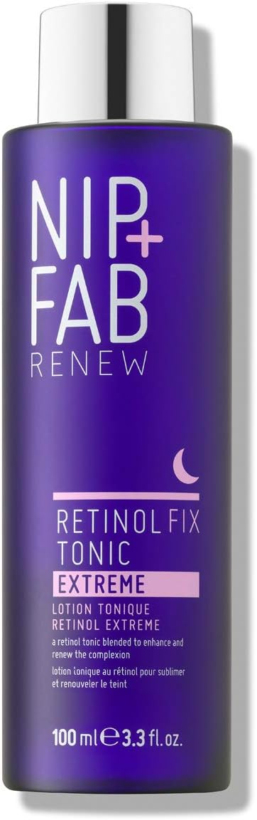Nip + Fab Retinol Fix Tonic Extreme 0.3% Retinol for Face with Amino Acid and Panthenol, Anti-Aging Facial Toner for Fine Lines and Wrinkles, Hydration, Skin Toning, 100 ml