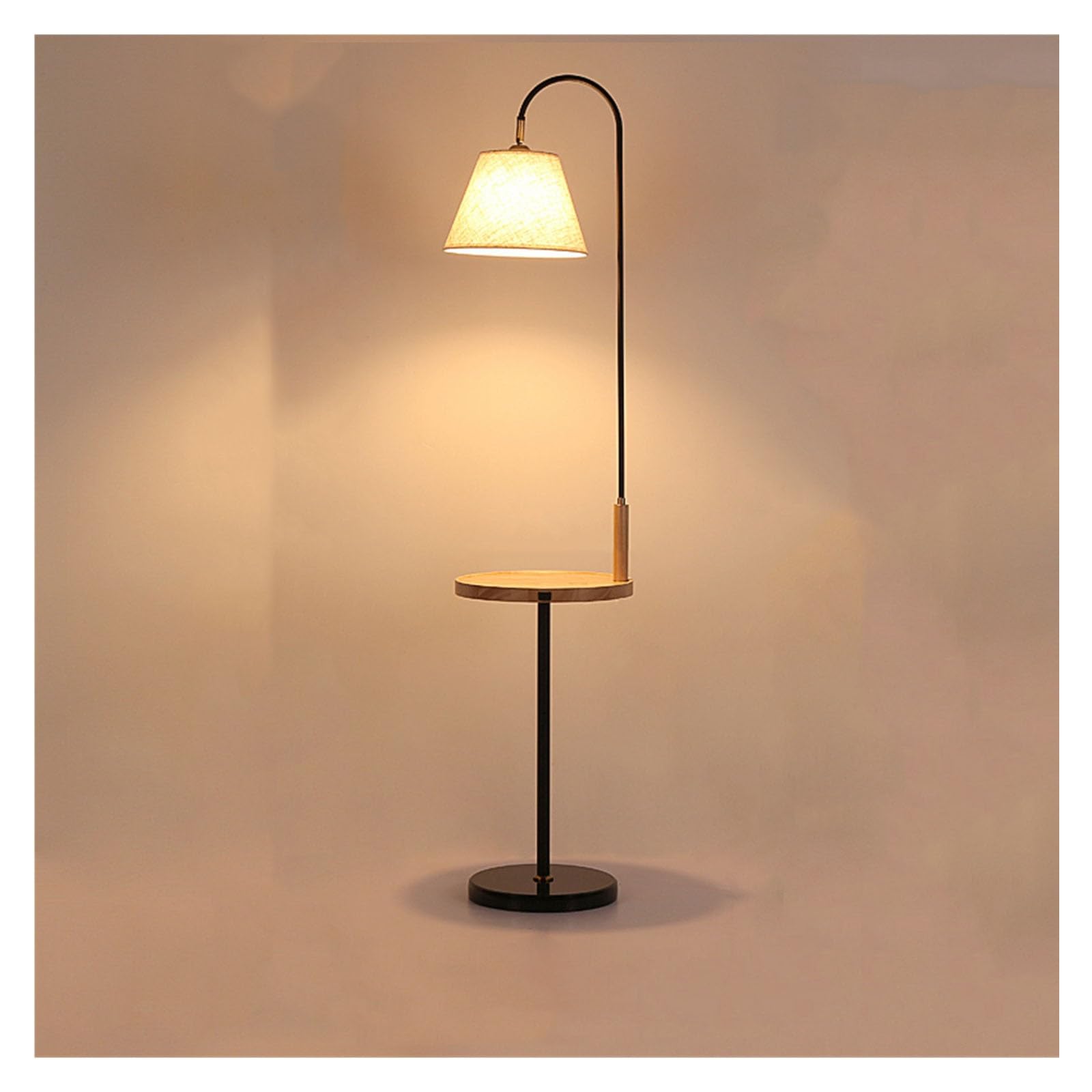 LJHFG63KUYT Standing Lamps Modern Elegant with Tray Mid-Century Nightstand or Side Table with USB Charging Port Floor Lamp Decorate(Black)