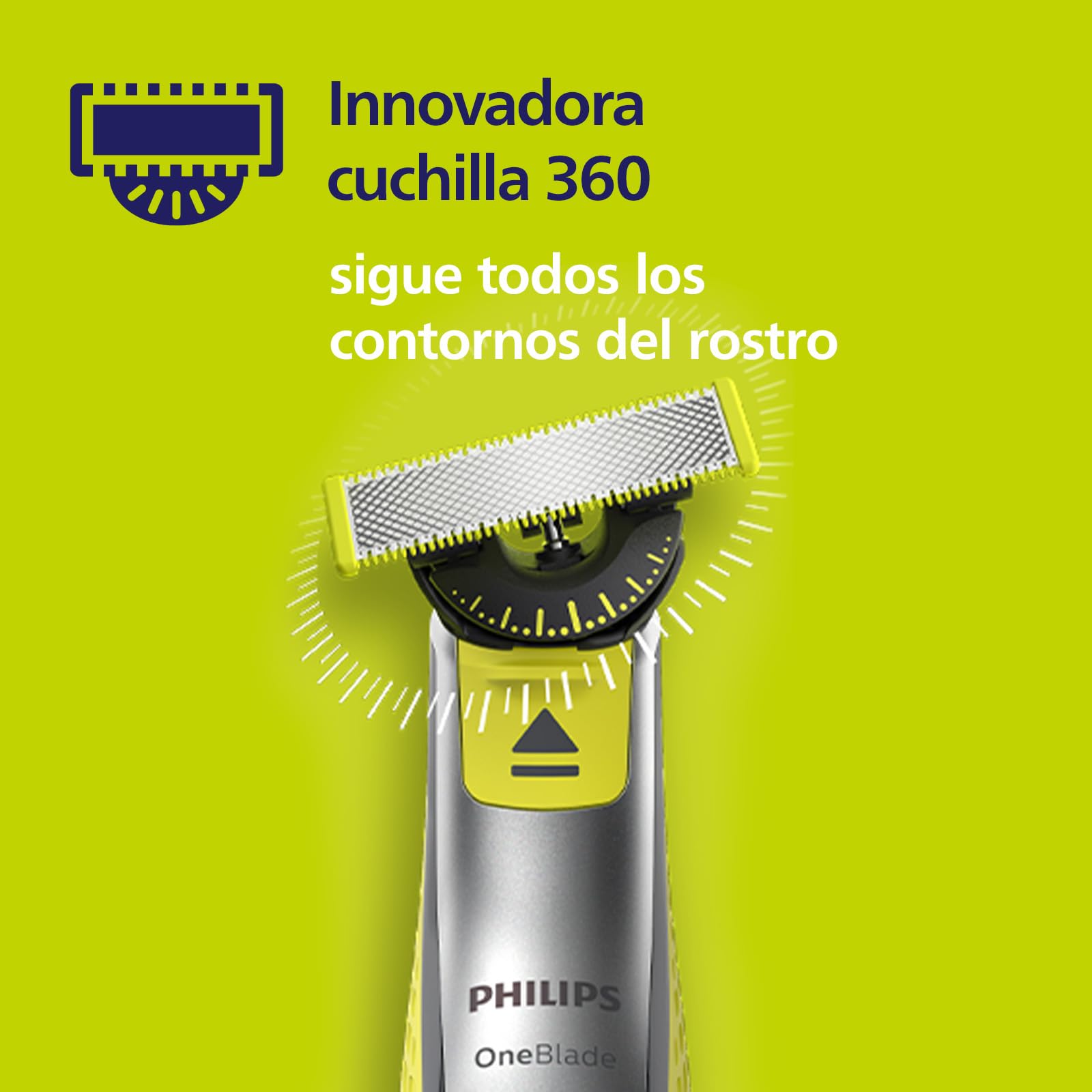 Philips OneBlade 360, Cuchillas de Repuesto Originales Para Recortador de Barba y Maquina de afeitar Hombrel, Compatible con todos los Philips OneBlade, Pack de 2 unidades, QP420/60