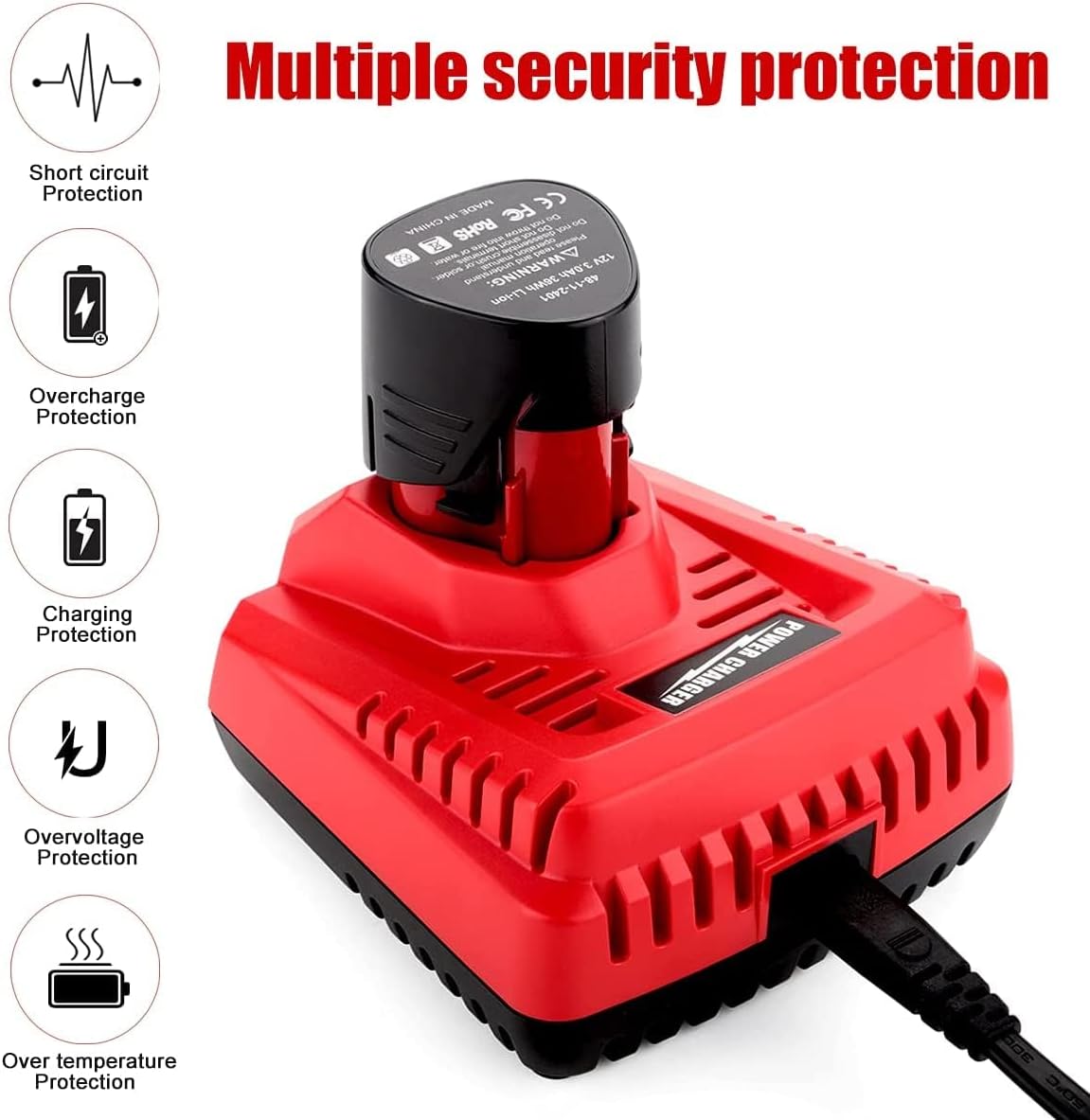 ANTRobut 2 Pack 3500mAh Replacement Lithium 12V Mil-Waukee M 12 Battery   Rapid Charger for Mil-Waukee M 12 Battery Charger