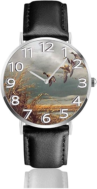 Orologi da polso da caccia con anatre selvatiche che volano Orologi da  lavoro classici con cinturino in pelle PU Casual quarzo : Amazon.it: Orologi