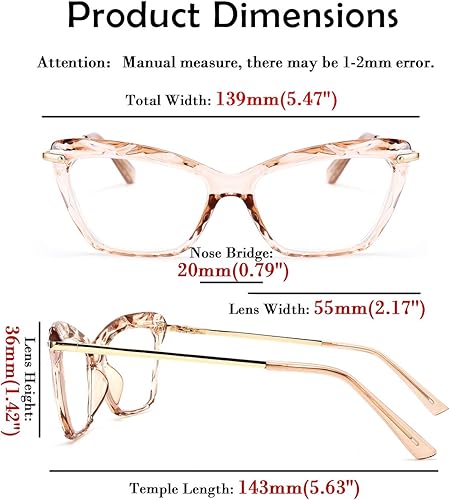 Vista 43 de FEISEDY Gafas de lectura de ojo de gato de cristal con bloqueo de luz azul para lector antifatiga ocular B2596 vino 1.0x
