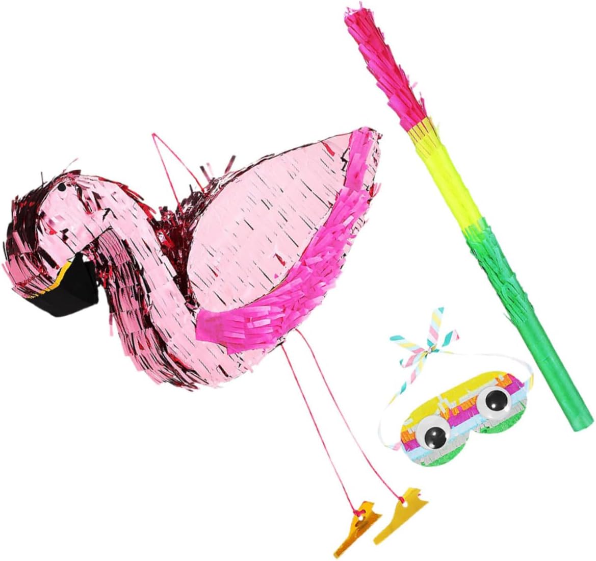 1set Flamingo Bundle Bat and Blindfold for Girls Birthday Parties Vibrant Tropical Theme Encourages Interactive Fun and Social Engagement for Memorable Celebrations