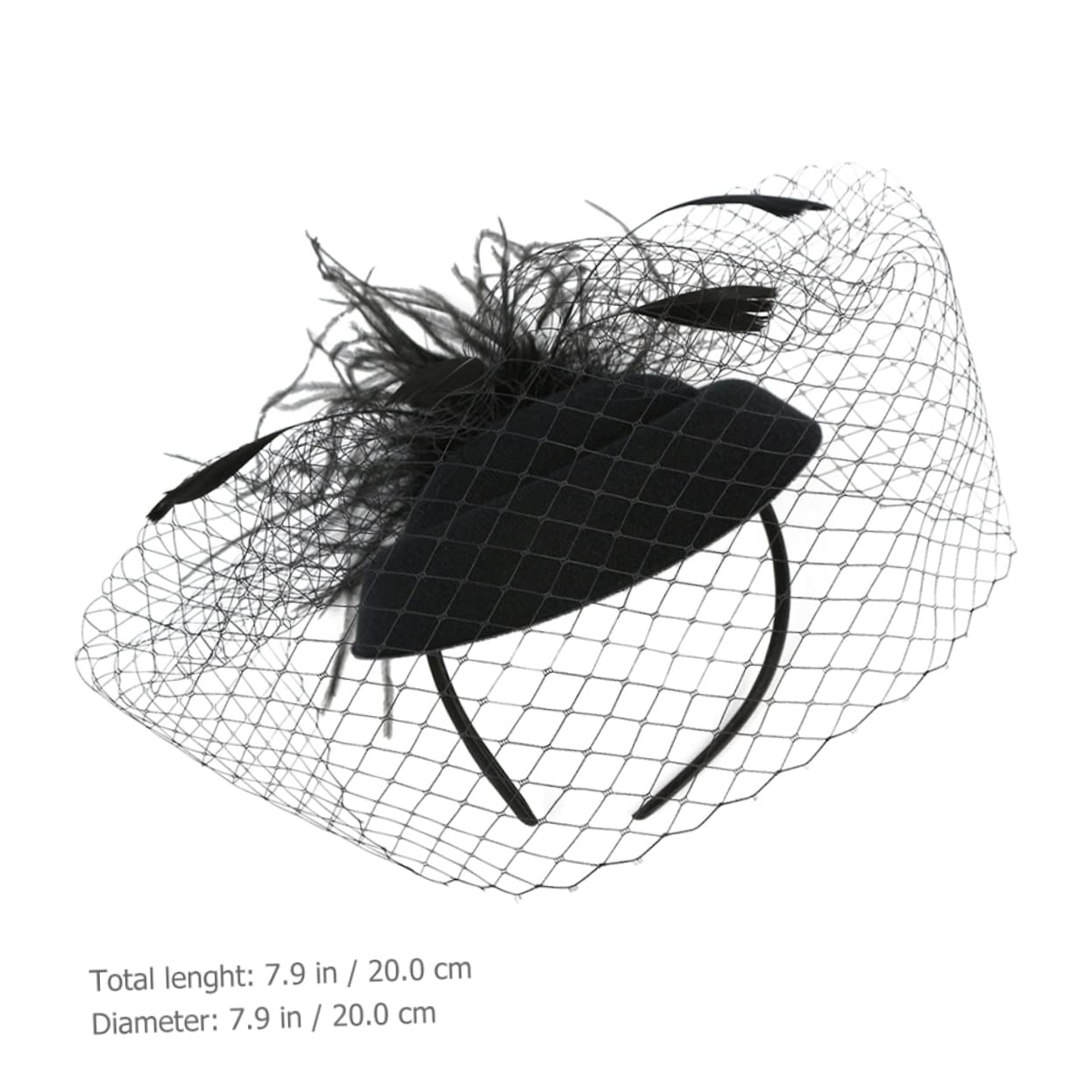 5pezzi Fascinator Retro Elegante con Velo Tulle per Donne Accessorio da Cerimonia Matrimonio Festa del tè e Occasioni Speciali