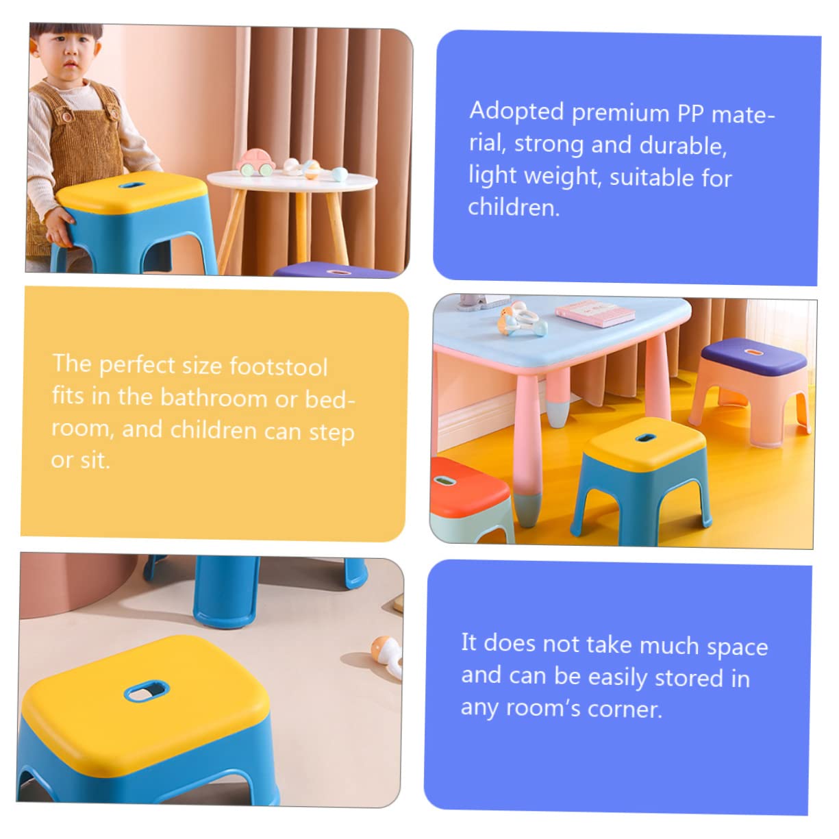Kunststoff Trittschemel Tritthocker aus Pp für Kleinkinder | Kinderhocker für Zuhause und Badezimmer, Leicht und Rutschfest, Schulbeginn Party