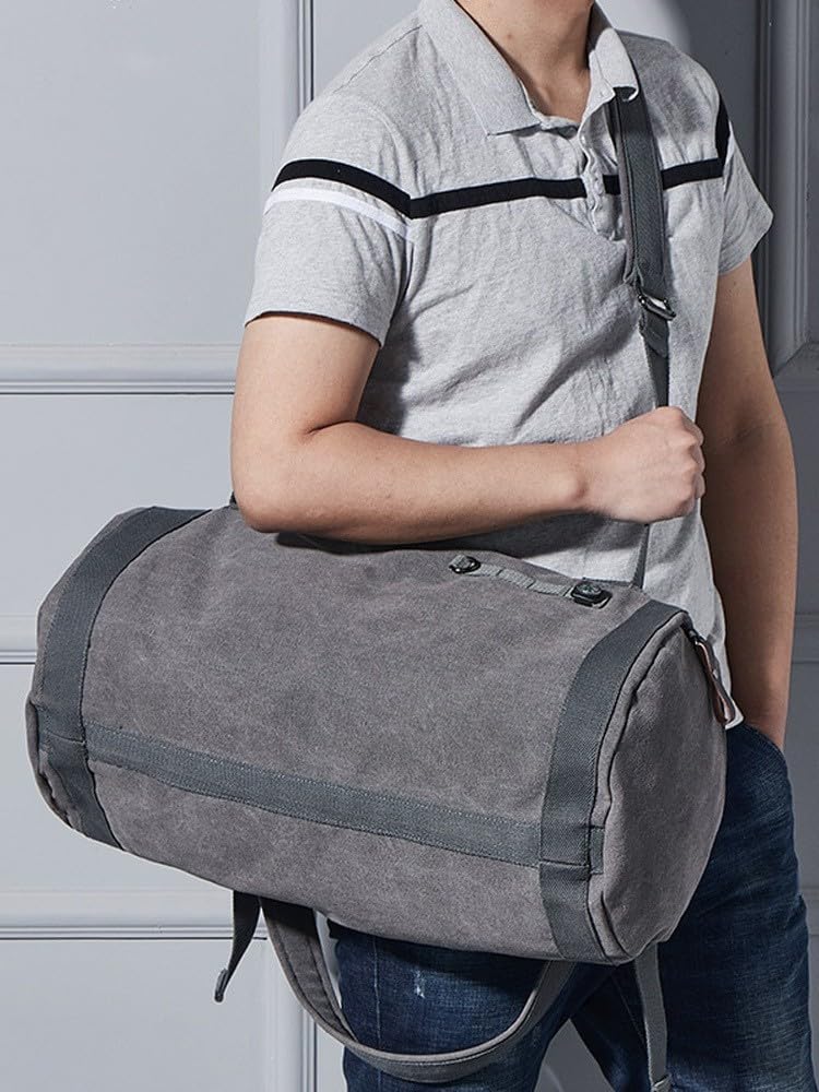 Bolsa de lona resistente de doble correa, perfecta para actividades al aire libre, Black