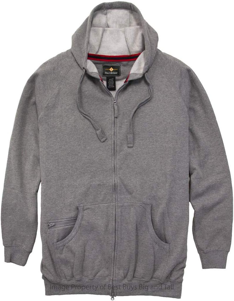 Falcon Bay Big & Tall Men's Full Zip Fleece Hoodie