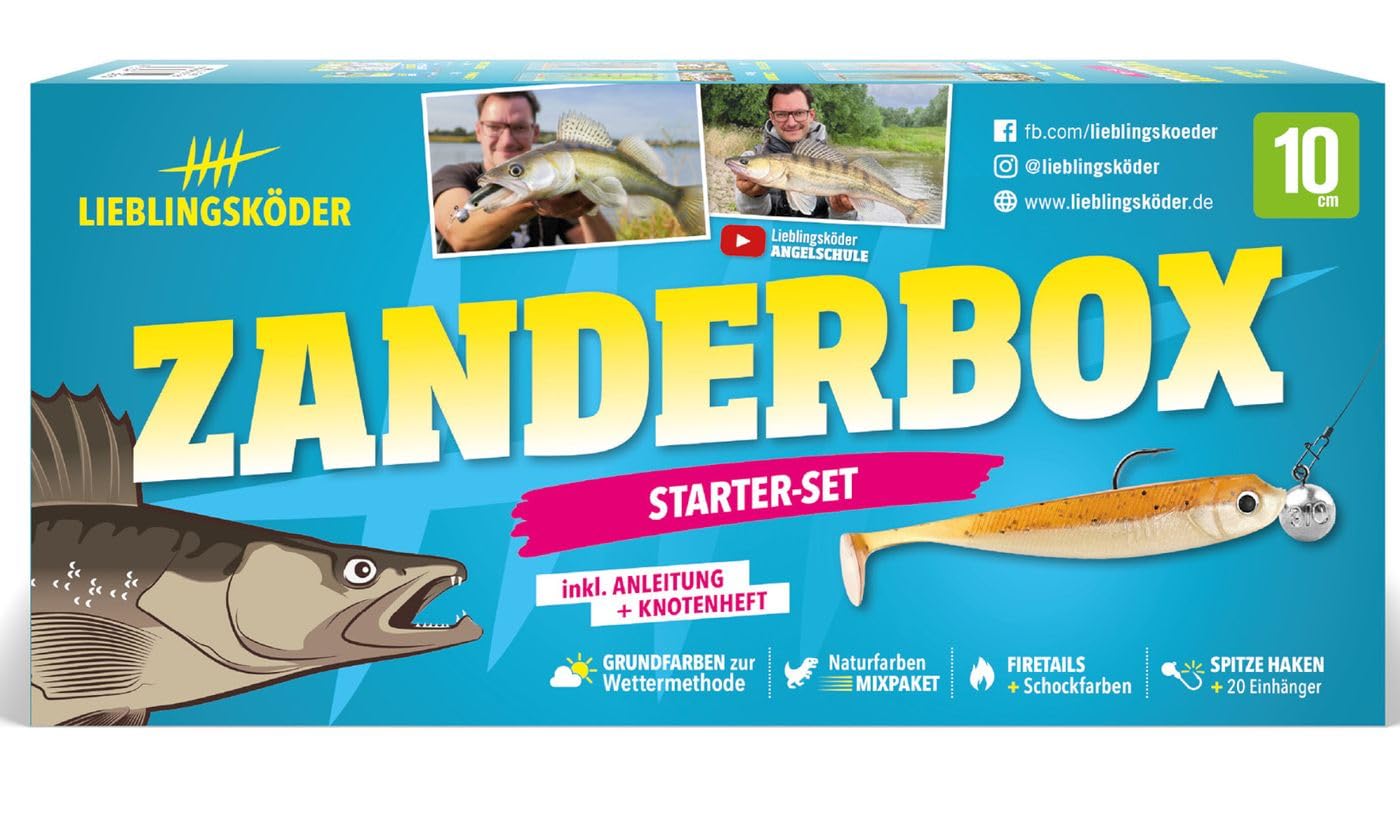 Lieblingsköder Zanderbox - Angelset zum Raubfischangeln, Köderset zum Angeln auf Zander, Kunstköderset zum Spinnfischen