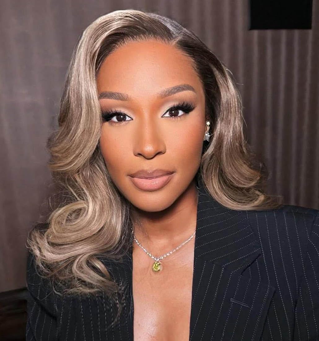 Amazon.com : Ombre Ash Gray Blonde Wavy Lace Front Bob Wig  display picture 1