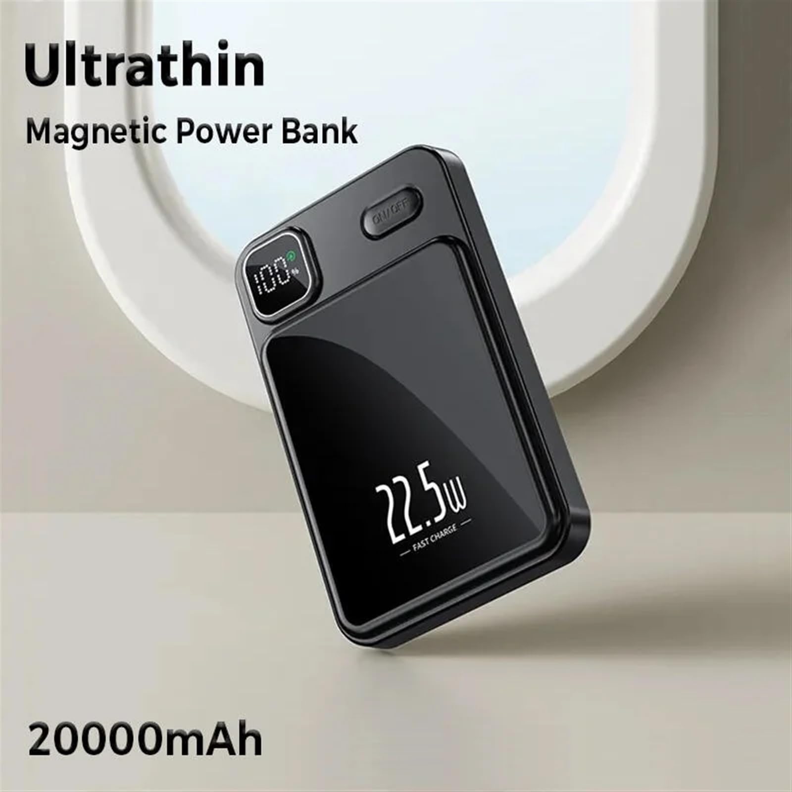 Charge sans Fil Portative Magnétique De Banque De Puissance 20000mAh Chargeant Rapidement La Grande Capacité (Size : 20000mAh, Color : Purple)