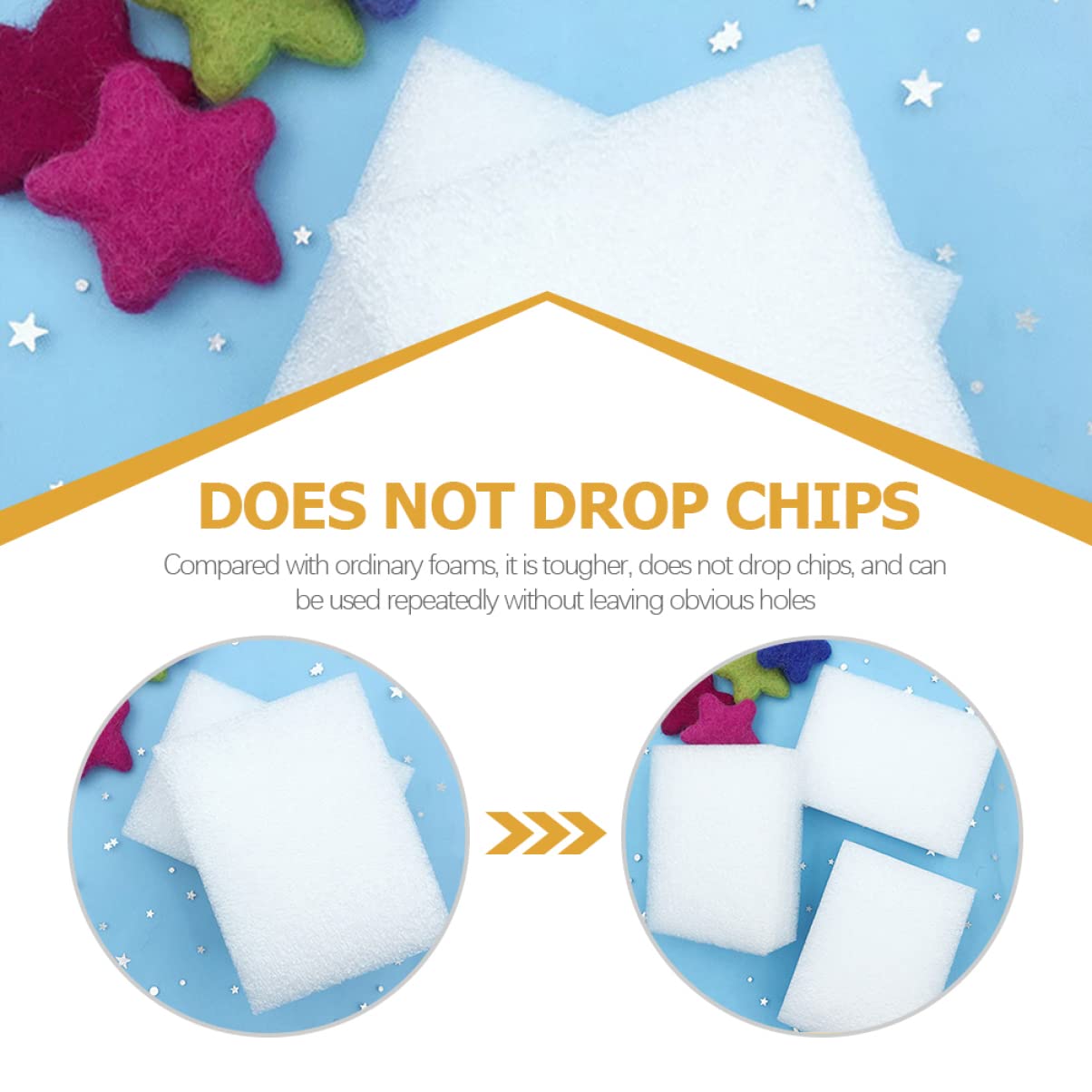 Beatifufu Wool Felting Foams Pad 4pcs Craft Needle Felting Pin Cushion Sturdy Foam Material Easy Needling Craft