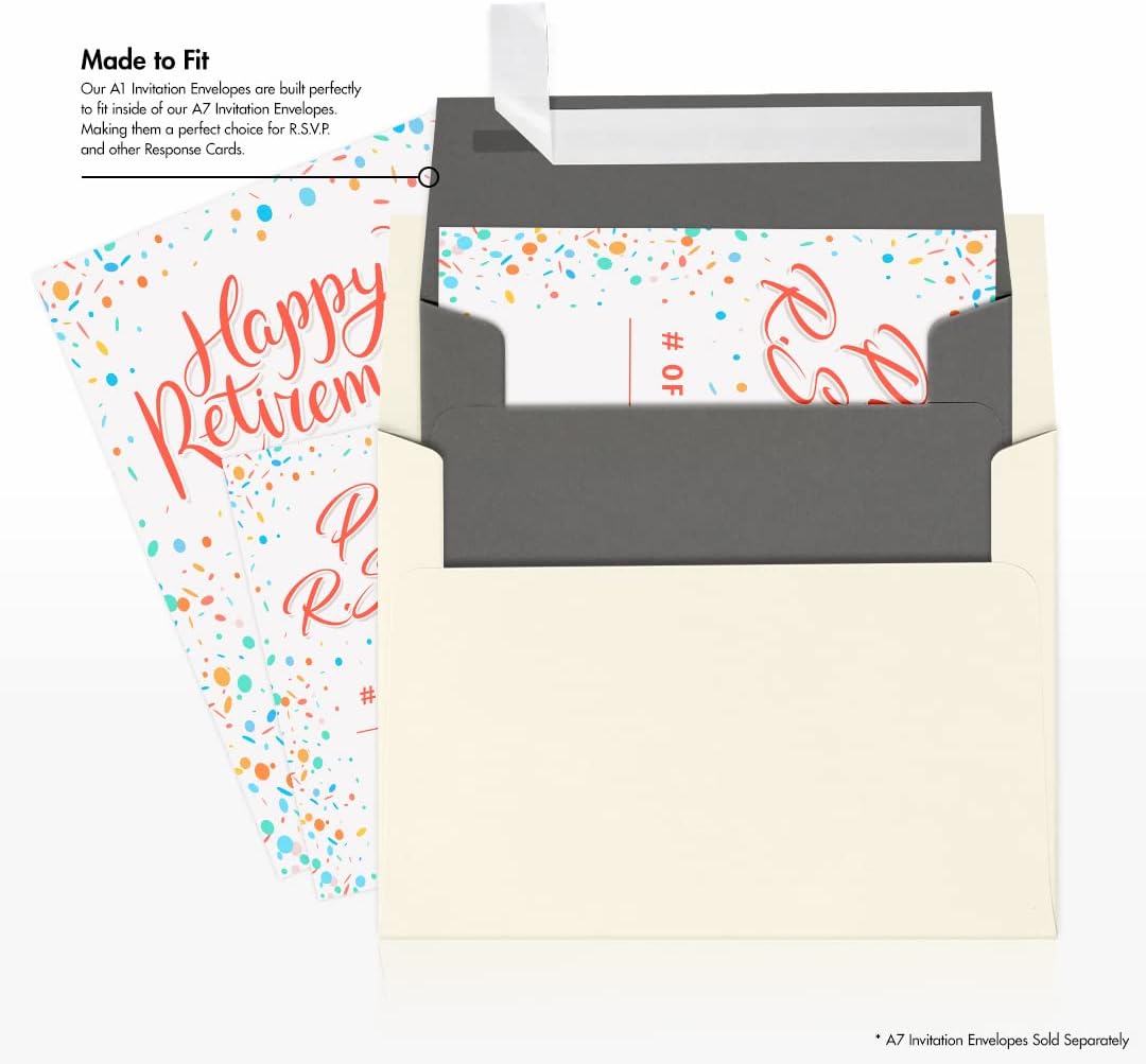 LUXPaper 4Bar A1 Invitation Envelopes | Peel & Press | 3 5/8" x 5 1/8" | Smoke Gray | 80lb. Text | 250 Qty