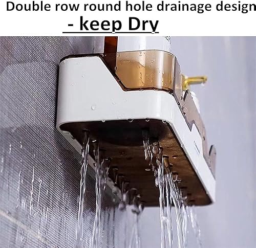 Miniatura 9 de Organizador de ducha montado en la pared, paquete de 2 estantes organizadores de baño, estante adhesivo, organizador de ducha, organizador de ducha